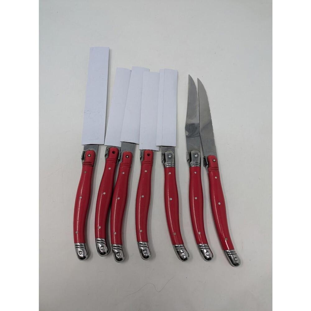 Laguiole Inox Flatware RED 7 Steak Knives
